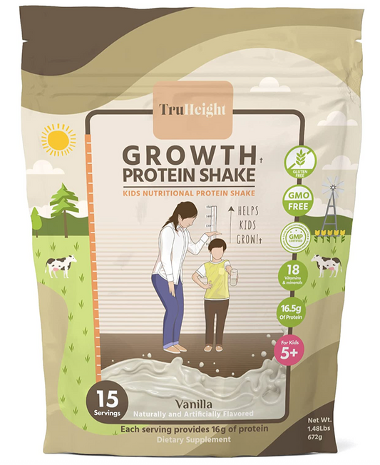 5+ 트루하이트 TruHeight GMO-프리 그로우쓰 키성장 프로틴 쉐이크 Vanilla 672g (15일분)