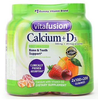 비타퓨전 VitaFusion 칼슘 250mg + 비타민 D3 거미 100+100정 (200정)