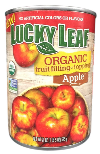 럭키리프 Lucky Leaf 유기농/Non-GMO 사과 파이 필링 & 토핑 595g