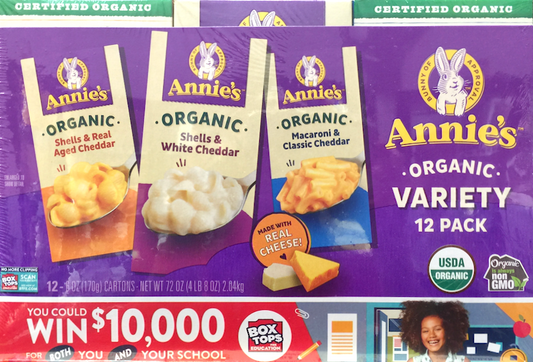 애니스 Annie's 유기농/Non-GMO rBST-프리 맥앤치즈 3가지맛 170g 12팩 (2.04kg)
