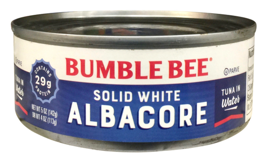 범블비 Bumble Bee Non-GMO 알바코어 참치 솔리드 화이트 in 워터 142g 4ct (568g)