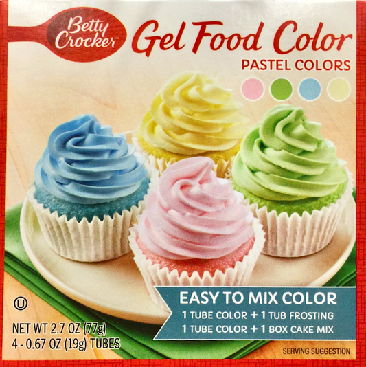 제너럴밀즈 General Mills 베티크로커 푸드 컬러 (식용색소) 젤 4색 Pastel 17g 4ct (77g)
