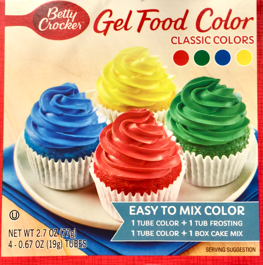 제너럴밀즈 General Mills 베티크로커 푸드 컬러 (식용색소) 젤 4색 Classic 17g 4ct (77g)