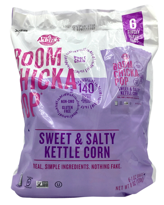 붐치카팝 Boom Chicka Pop Non-GMO 스위트 & 솔티 케틀 팝콘 28g 6개 (170g)