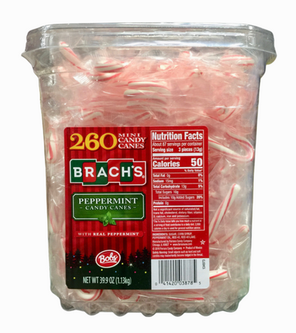 브라치 Brach's 페퍼민트 미니 6cm 캔디캐인 260pc (1.13kg)