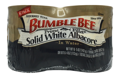 범블비 Bumble Bee Non-GMO 프라임 솔리드화이트 알바코어 참치 in 워터 142g 4ct (568g)