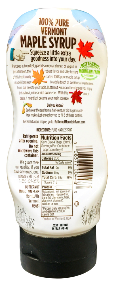 버터너트마운틴팜 BNMF Non-GMO 버몬트 메이플 시럽 354ml