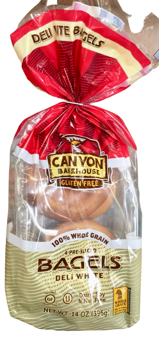 캐년베이크하우스 Canyon Bakehouse Non-GMO 글루텐-프리 100% 통곡물 화이트 베이글 4pc (396g)