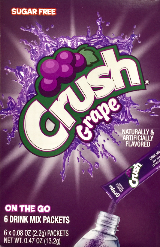크러시 Crush 슈가-프리 포도 드링크 믹스 30ct (18g)