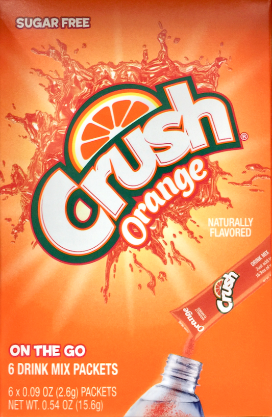 크러시 Crush 슈가-프리 오렌지 드링크 믹스 30ct (108g)