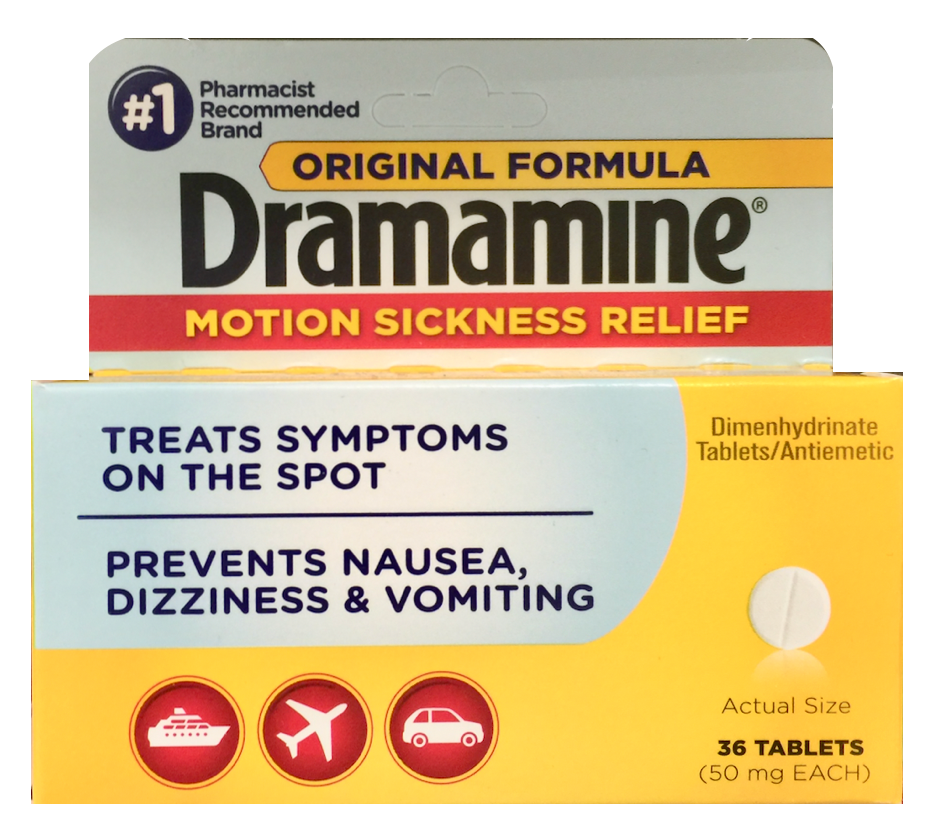 2+ 드라마민 Dramamine 디펜히드리네이트 50mg 듀얼액션 멀미약 36정