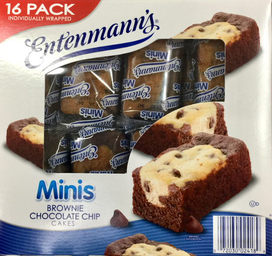 엔텐만 Entenmann's 미니 브라우니 초콜렛칩 케이크 개별포장 16개 (794g)