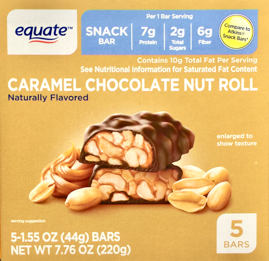 이퀘이트 Equate 카라멜 초콜렛 너트롤 스낵바 5ct (220g)