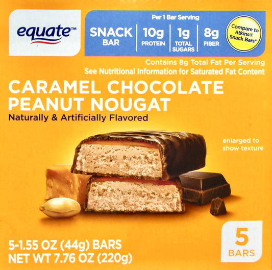 이퀘이트 Equate 카라멜 초콜렛 땅콩 누가 스낵바 5ct (220g)
