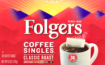 폴저스 Folgers 클래식 로스트 싱글 커피 38티백