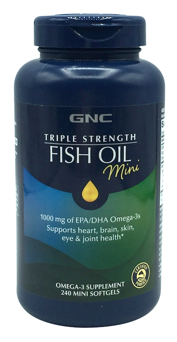 GNC Non-GMO 트리플 스트랭쓰 미니 피시오일 240정