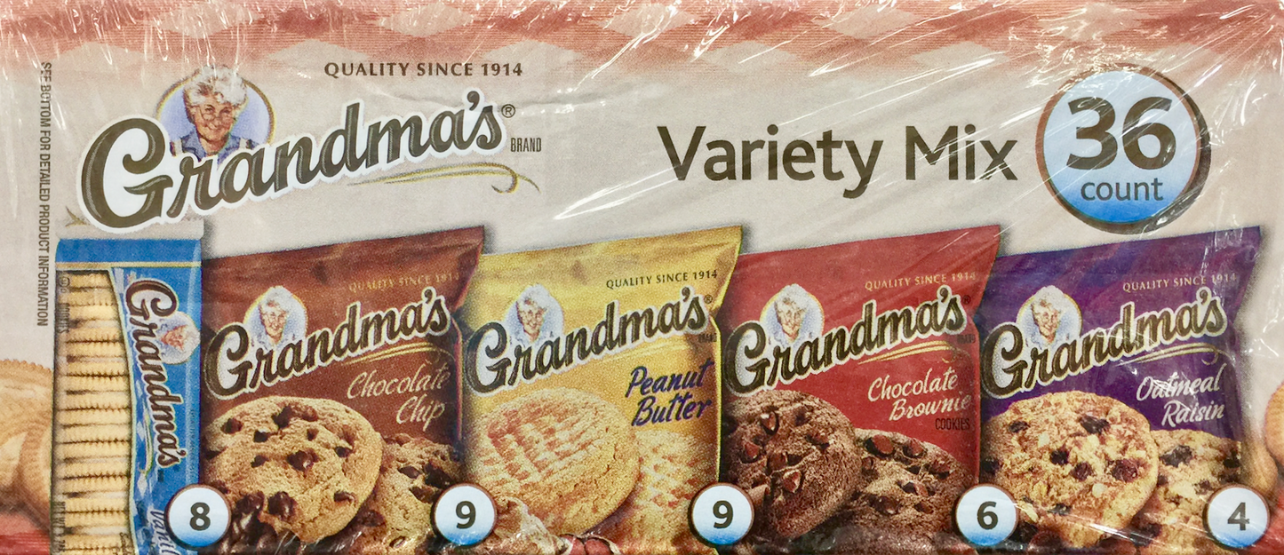 그랜마스 Grandma's 쿠키 5가지맛 36ct (2.7kg)