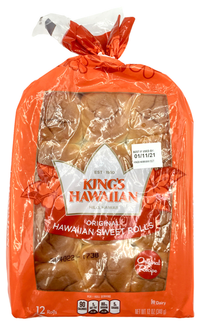 킹스하와이안 King's Hawaiian 오리지널 스위트 롤 12pc (340g)