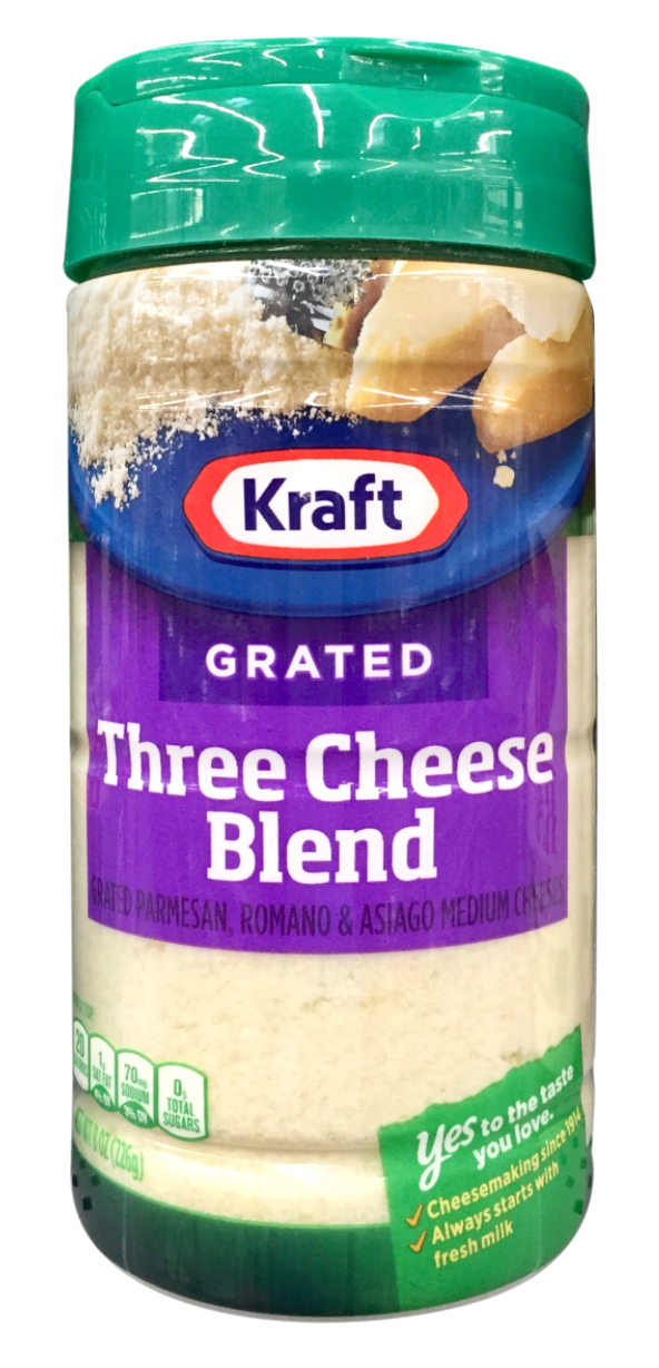 크래프트 Kraft 글루텐-프리 쓰리 블렌드 치즈 (파마산•페코리노•아시아고) 블렌드 226g