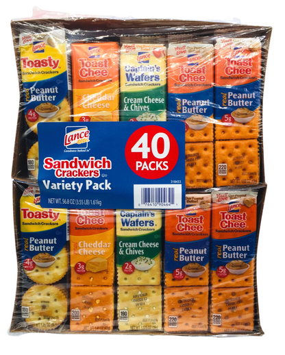 란스 Lance 샌드위치 크래커 4가지맛 스낵팩 40개 (1.6kg)