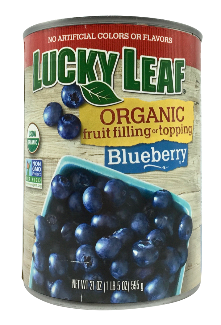 럭키리프 Lucky Leaf 유기농/Non-GMO 블루베리 파이 필링 & 토핑 595g