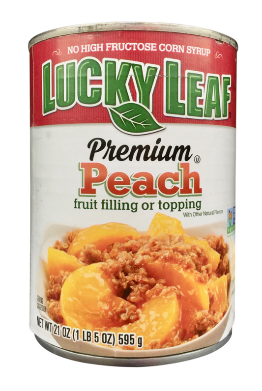 럭키리프 Lucky Leaf Non-GMO 복숭아 파이 필링 & 토핑 595g