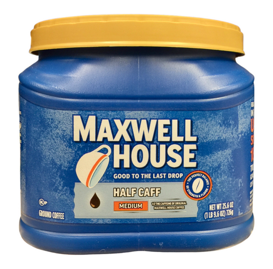 맥스웰 Maxwell 오리지널 미디엄 로스트 해프카프 분쇄 커피 726g *50% 디카페인*