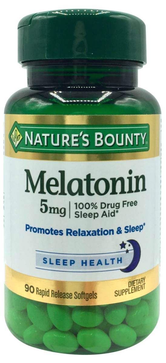 네이처스바운티 Non-GMO 약물-프리 멜라토닌 5mg 속방형 90 액정