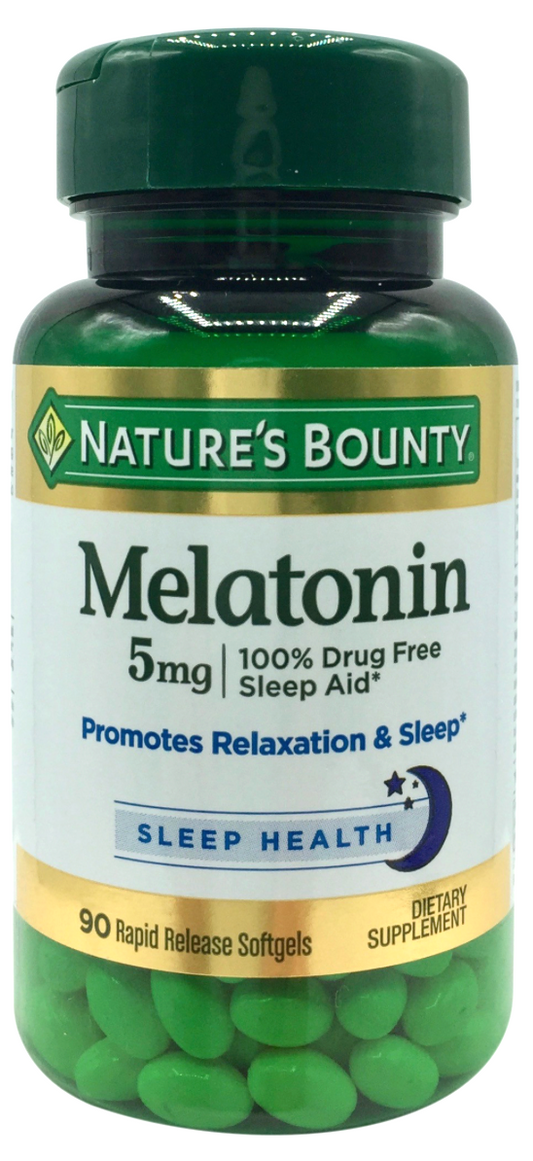 네이처스바운티 Non-GMO 약물-프리 멜라토닌 5mg 속방형 90 액정