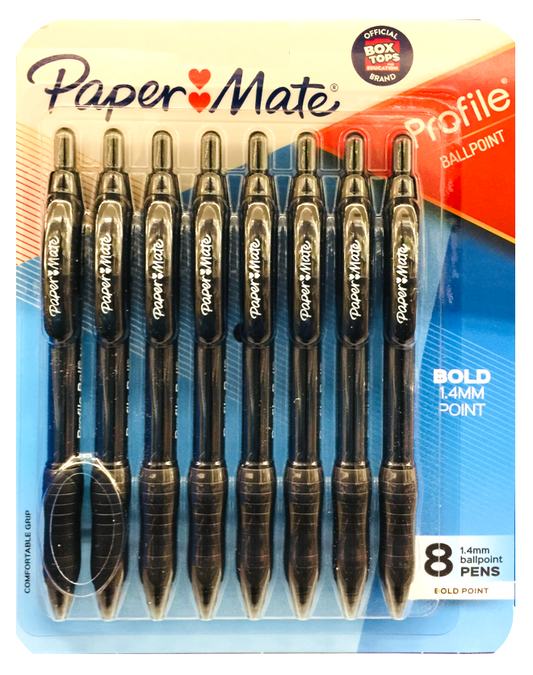 페이퍼메이트 PaperMate 프로파일 볼펜 1.4mm Black 8ct