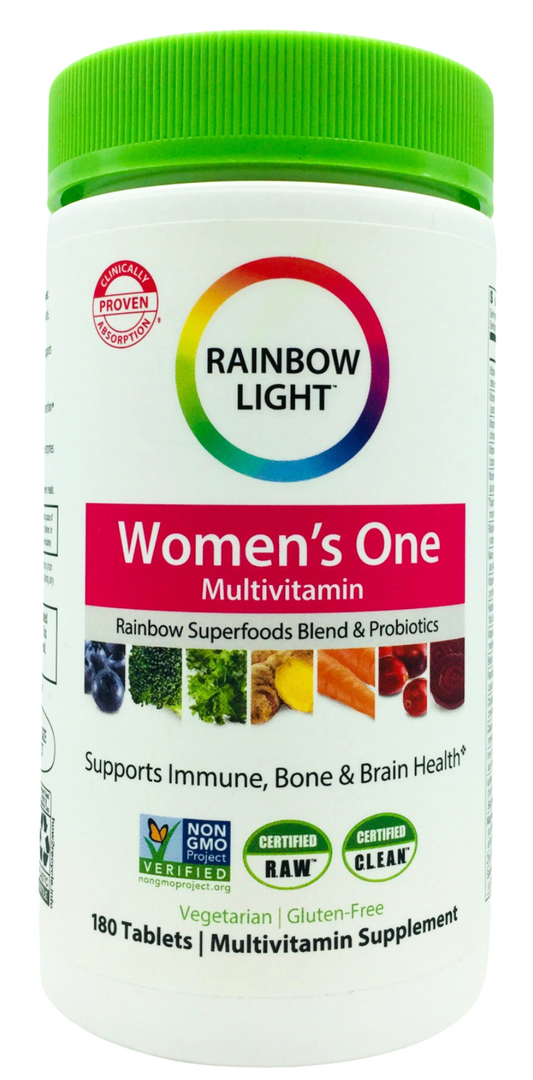 레인보우라이트 Rainbow Light Non-GMO 우먼즈원 멀티비타민 + 수퍼푸드 & 유산균 180정