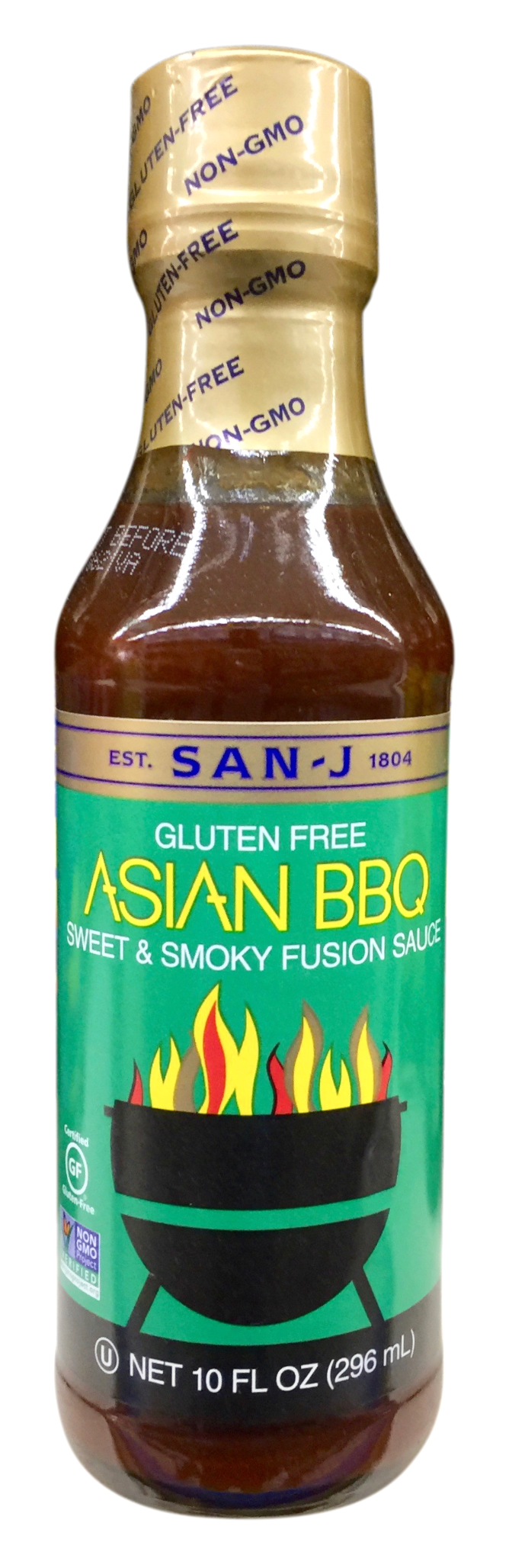 산제이 San-J Non-GMO 글루텐-프리 아시안 바베큐 소스 296ml