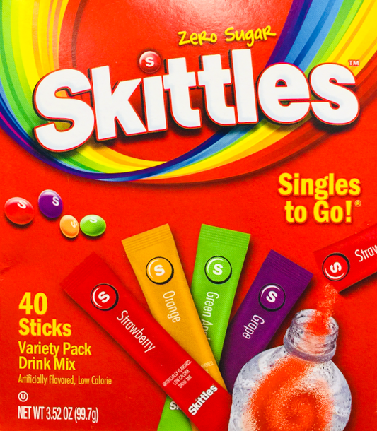 스키틀즈 Skittles 제로슈가 드링크 믹스 4가지맛 40pc (119g)