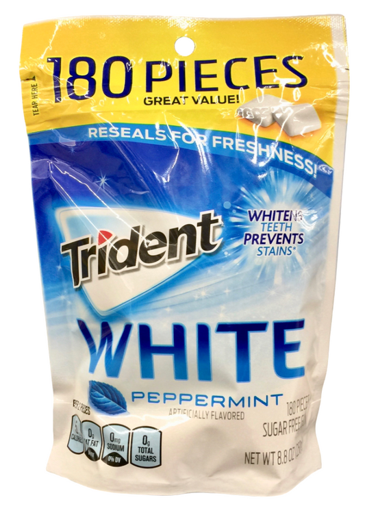트라이덴트 Trident 페퍼민트 화이트 치아미백 무설탕 껌 180pc