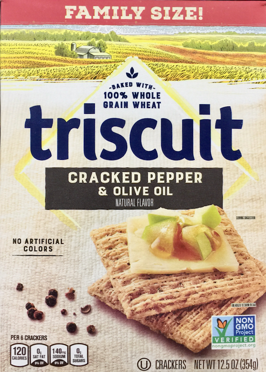 나비스코 Nabisco Non-GMO 트리스킷 후추 & 올리브 오일 통곡물 크래커 354g