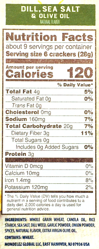 나비스코 Nabisco Non-GMO 트리스킷 딜 시솔트 & 올리브 오일 통곡물 크래커 240g