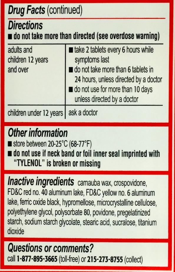 타이레놀 Tylenol 아세트아미노펜 500mg 휴대용 10정