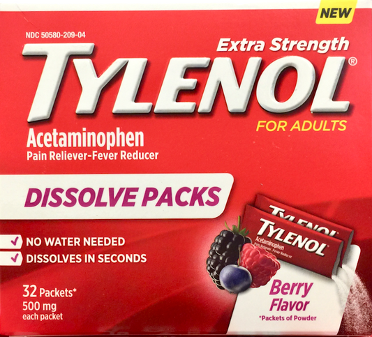 타이레놀 Tylenol 아세트아미노펜 500mg 분말 32포