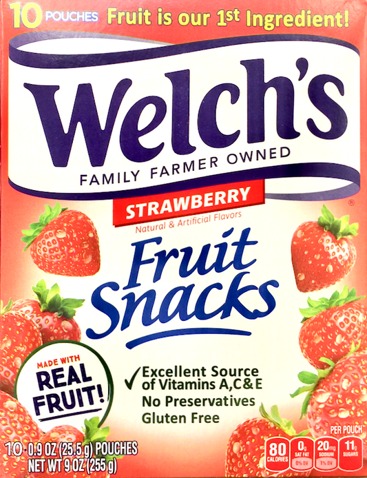 웰치 Welch's 글루텐/방부제-프리 딸기 구미 25g 10팩 (255g)